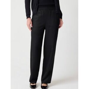 J.Crew Factory Womens Black Lyocell Wide Leg Pull-On Pants Size 10 NWT CL225